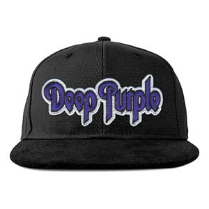 Gorra Deep Purple negra con letras moradas